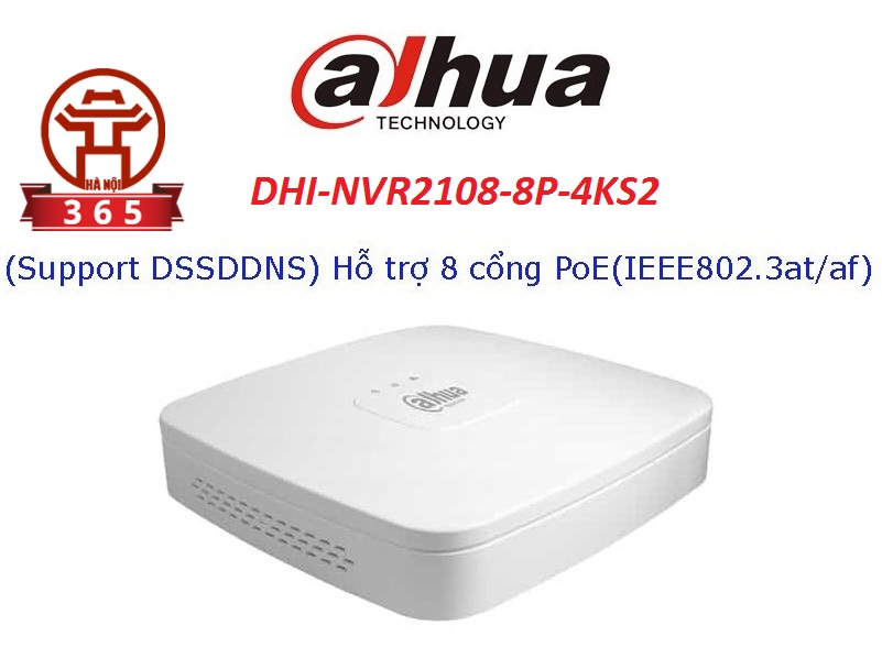 Bán Đầu ghi hình 8 kênh DAHUA DHI-NVR2108-8P-4KS2 tại Hà Nội